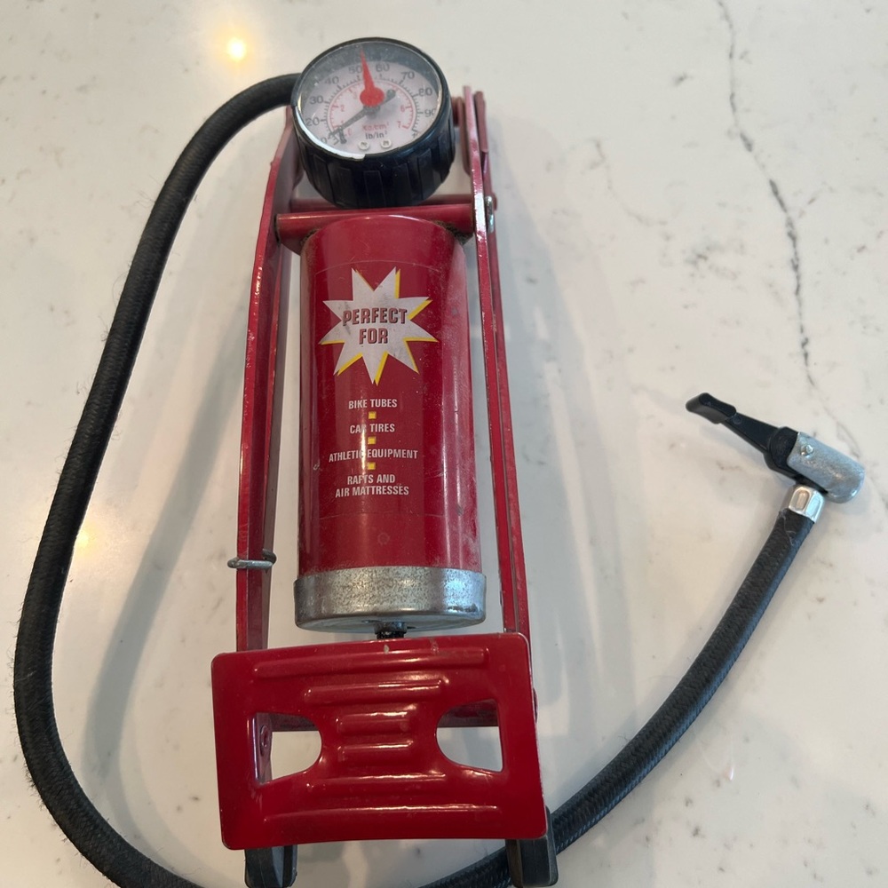 Red Foot Pump with Gauge